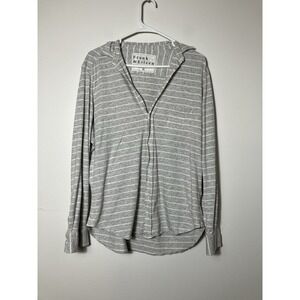 Frank And Eileen Tee Lab Shirt Women's Sz M Gray Striped 100% Cotton Designer